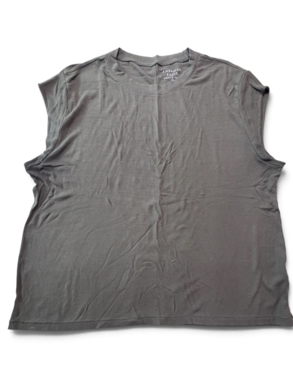 American Eagle Outfitters Olive Ribbed Muscle Tank
